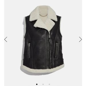 Coach sherling leather  vest